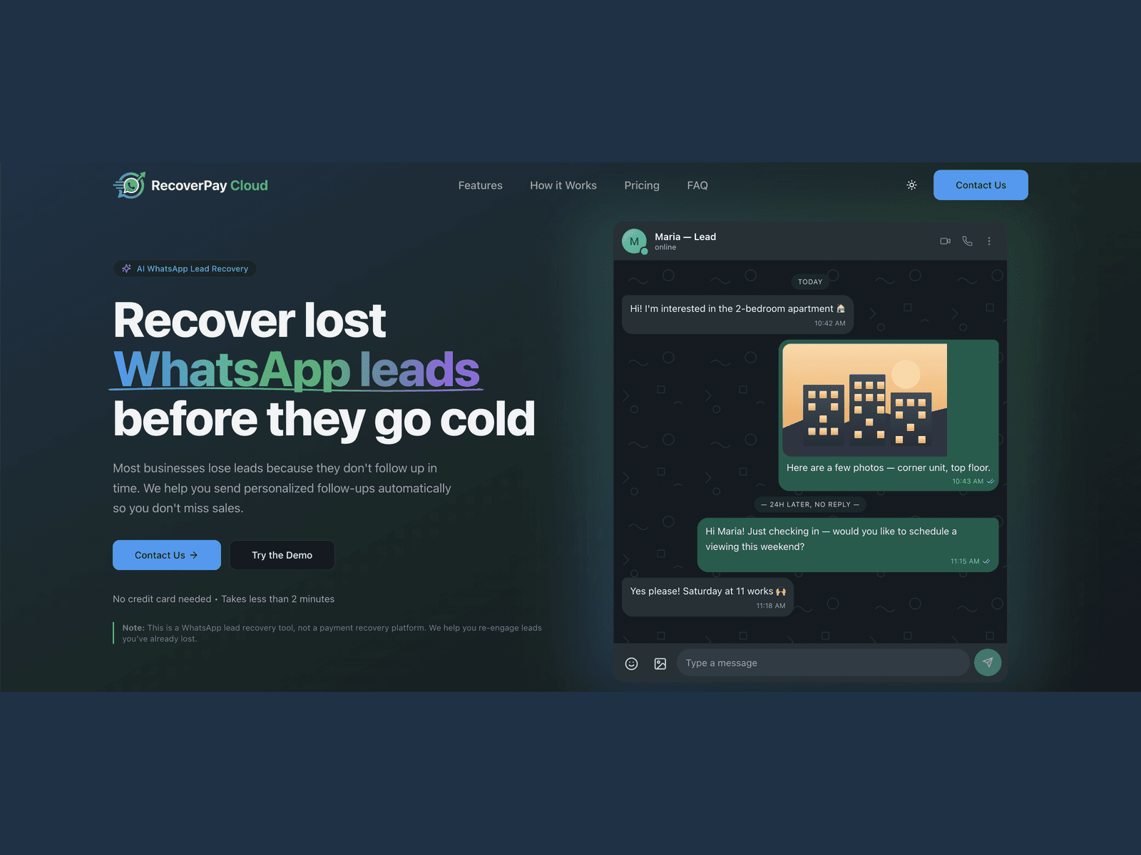 RecoverPay — WhatsApp Lead Recovery & Conversational CRM SaaS